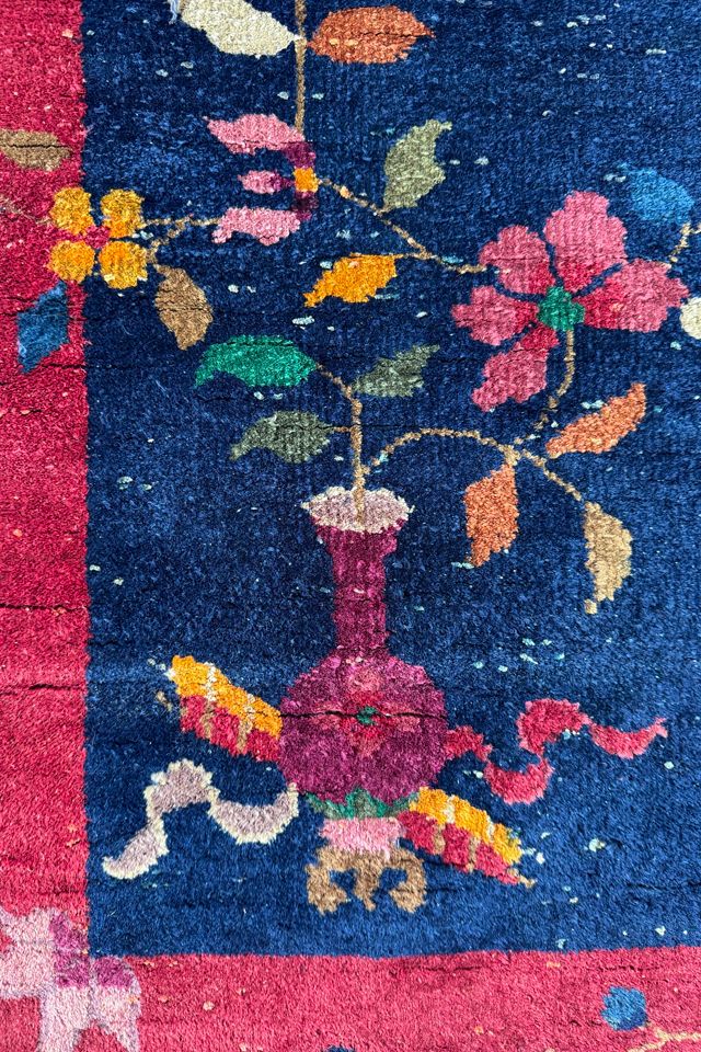Blue Parakeet Rugs  Antique Art Deco Rug No. 3878 #3