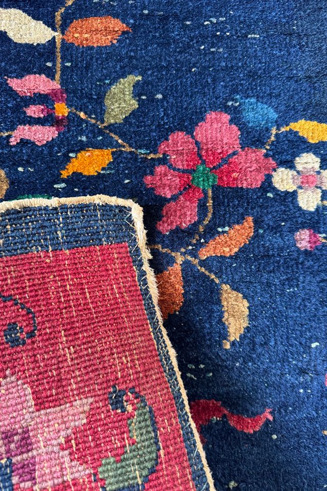 Blue Parakeet Rugs  Antique Art Deco Rug No. 3878 #4