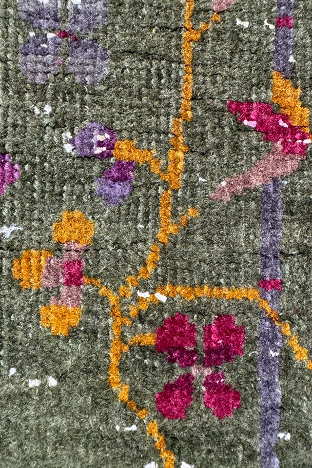 Blue Parakeet Rugs Antique Art Deco Chinese Rug No. 4467 #2