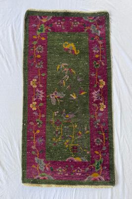 Blue Parakeet Rugs Antique Art Deco Chinese Rug No. 4467