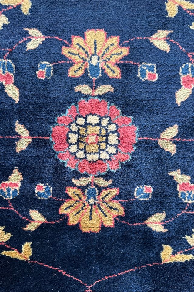 Blue Parakeet Rugs Vintage Persian Sarouk Rug No. 4483 #1