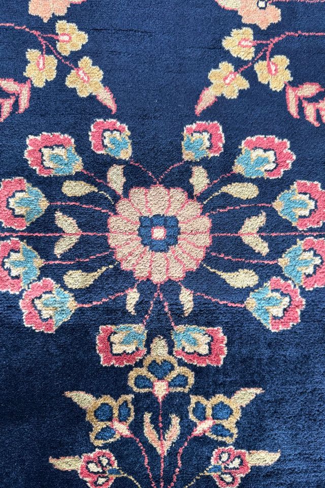 Blue Parakeet Rugs Vintage Persian Sarouk Rug No. 4483 #2
