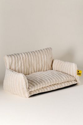 Striped Faux Lambswool Double Layer Pet Couch Sofa Bed