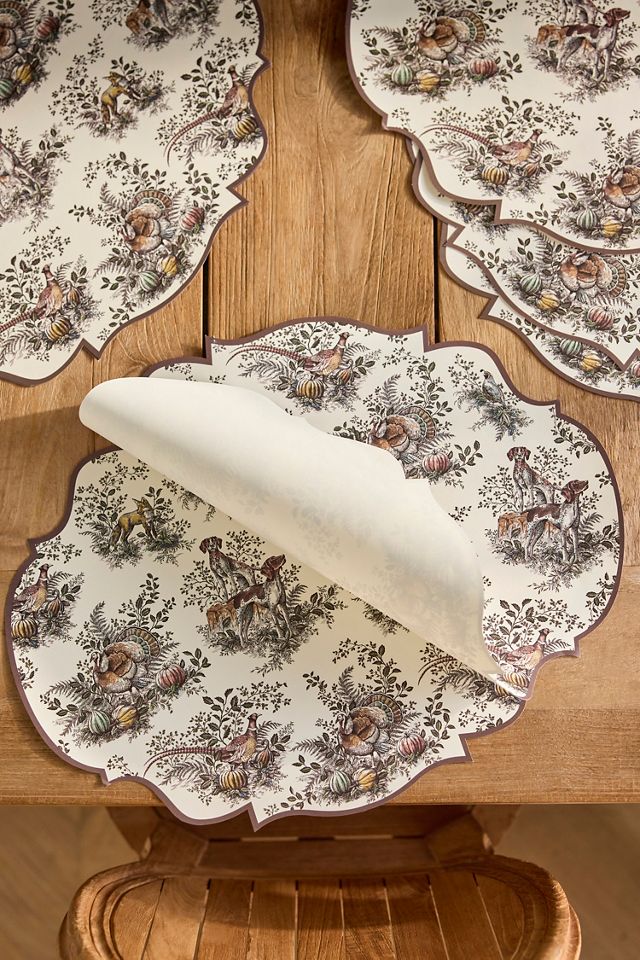 Harvest Toile Paper Placemats, Set of 12 #1