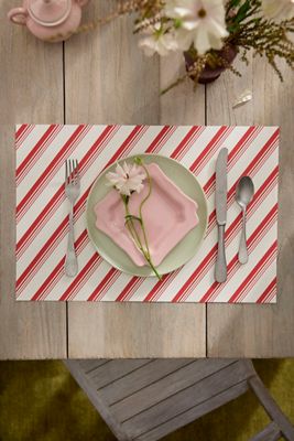 Peppermint Stripe Paper Placemats, Set of 18