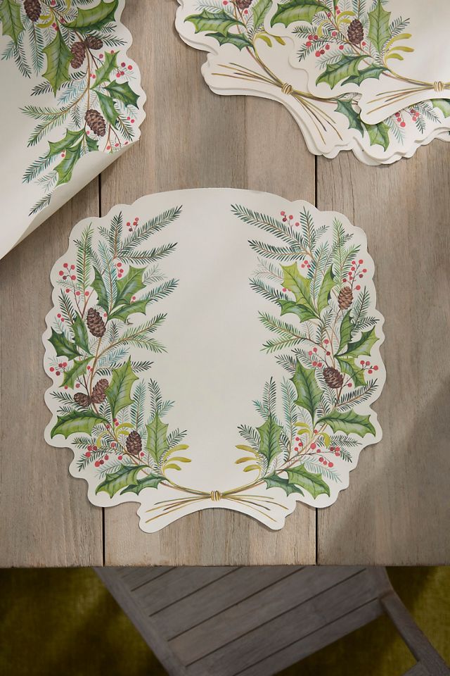 Christmas Sprigs Paper Placemats, Set of 12 #1