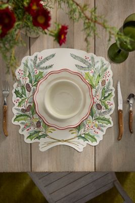 Christmas Sprigs Paper Placemats, Set of 12