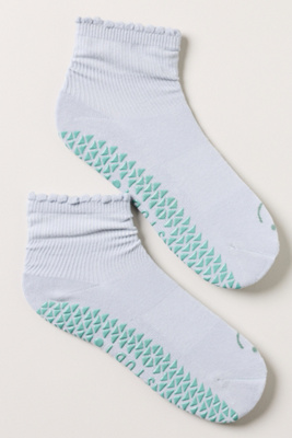 Pointe Studio Happy Grip Ankle Socks In Blue