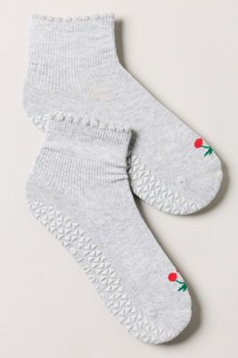 Pointe Studio Frilly Cherry Grip Ankle Socks