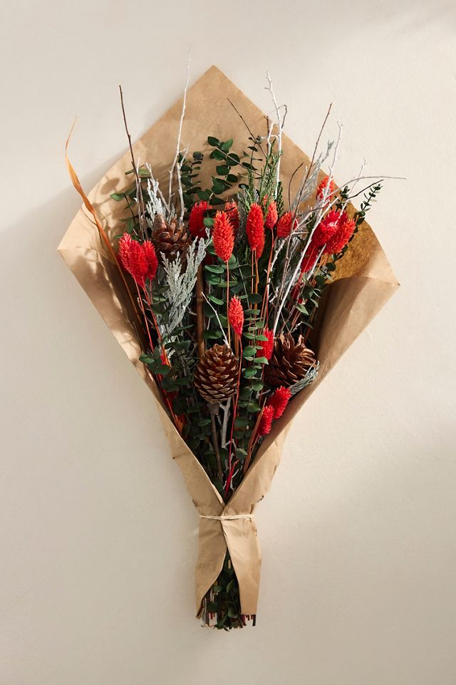Red + Green Dried Bouquet #2
