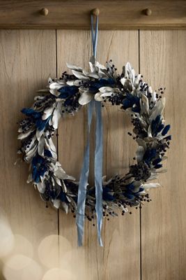 Blue + Silver Dried Wreath
