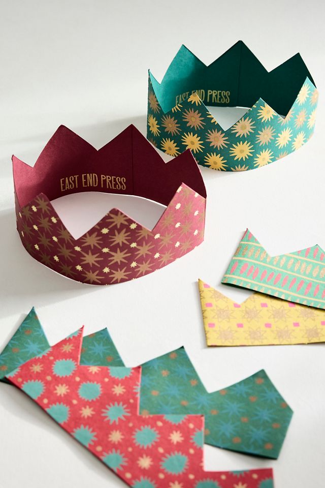 Festive Paper Party Crowns, Set of 6 #2