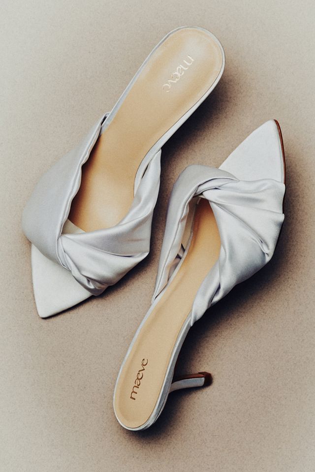 Maeve Satin Wrapped Mule Heels #1