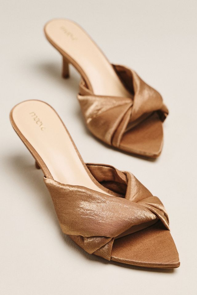 Maeve Satin Wrapped Mule Heels #1