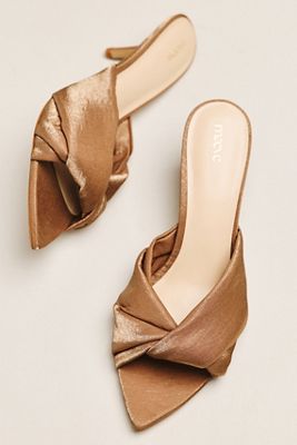 Maeve Satin Wrapped Mule Heels