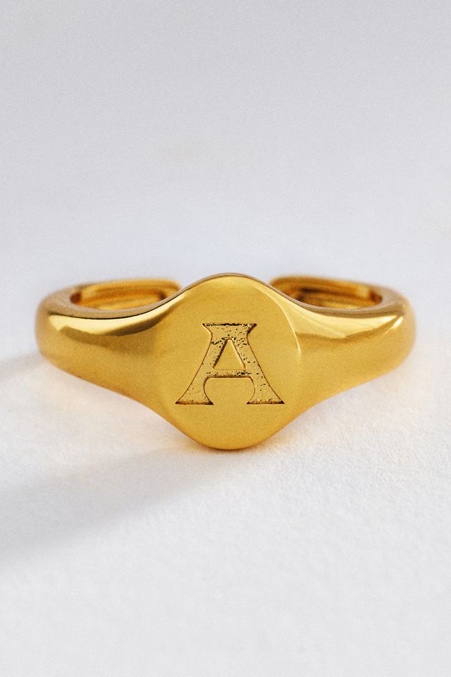 Luv Aj Initial Oval Signet Ring #2