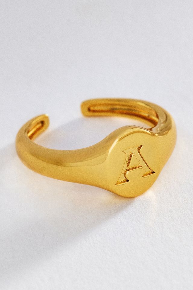 Luv Aj Initial Oval Signet Ring #1