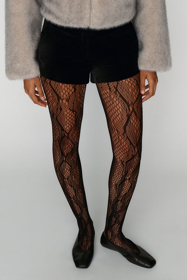 High Heel Jungle Sleek Snakeskin Tights #1