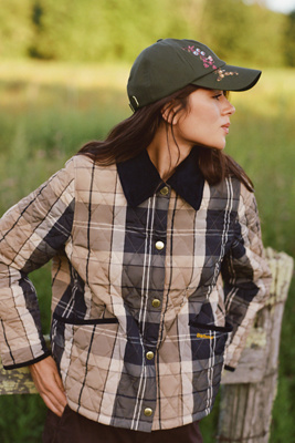 Barbour X Anthropologie Waxed Cap In Green