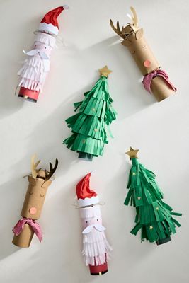 Santa, Reindeer + Tree Party Crackers, Set of 6