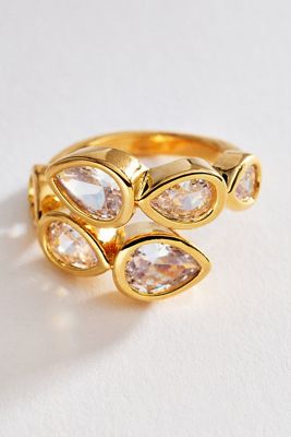 Bague enveloppante en cristal à lunette