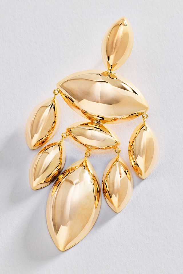 By Anthropologie Sculptural Chandelier Drop Earrings #2