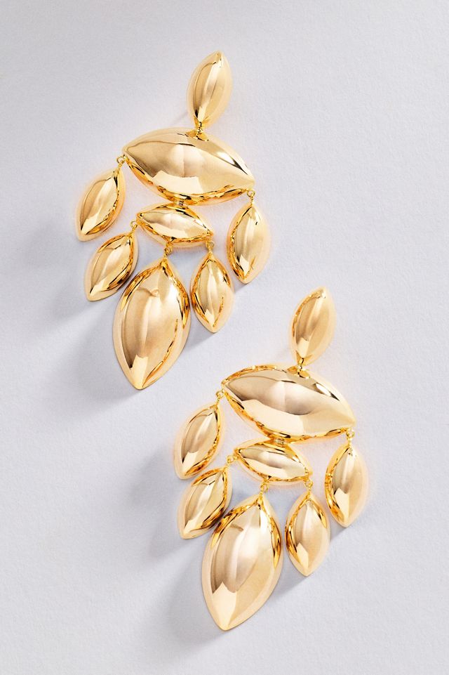By Anthropologie Sculptural Chandelier Drop Earrings #1