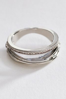By Anthropologie Stacked Crystal Ring