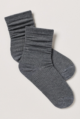 Stems Cotton Cashmere Crew Socks In Gray