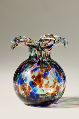 Vietri Hibiscus Italian Glass Bud Vase