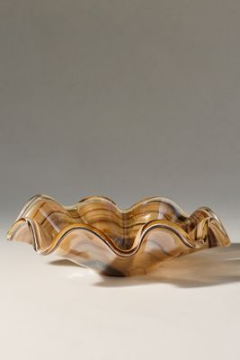 Vietri Onda Italian Glass Large Vessel