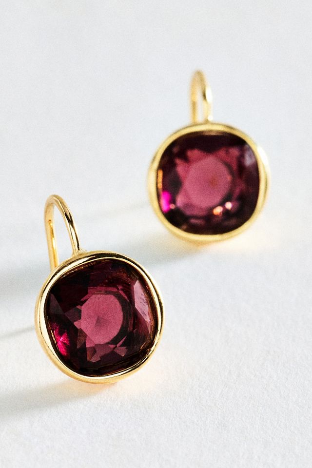 By Anthropologie Bezel Cushion French Hook Earrings #1