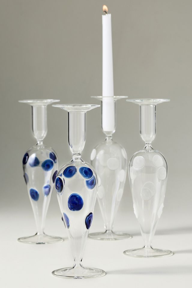 Vietri Italian Glass Dot Candleholder, Set of 2 #2