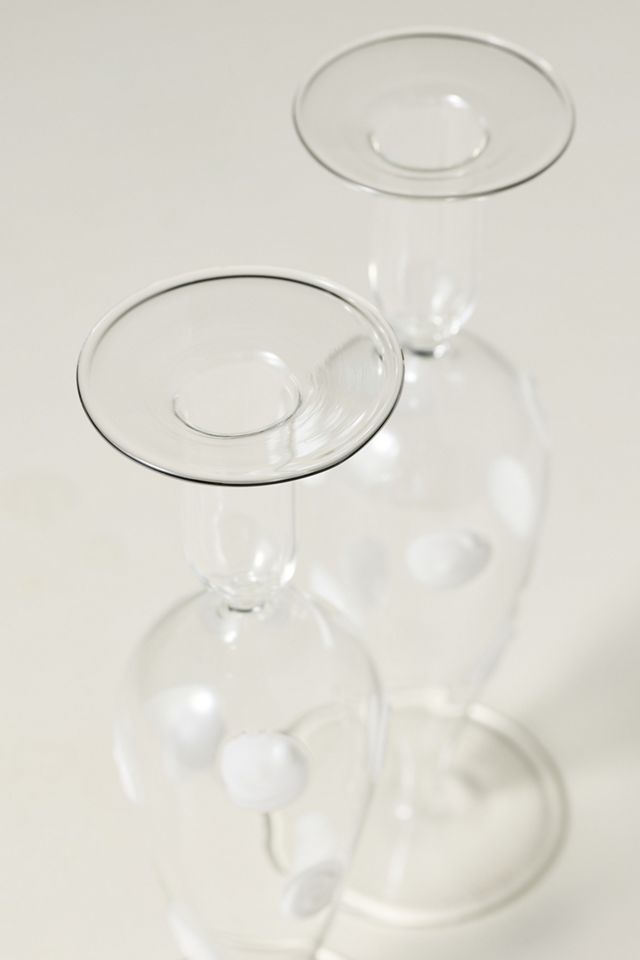 Vietri Italian Glass Dot Candleholder, Set of 2 #1