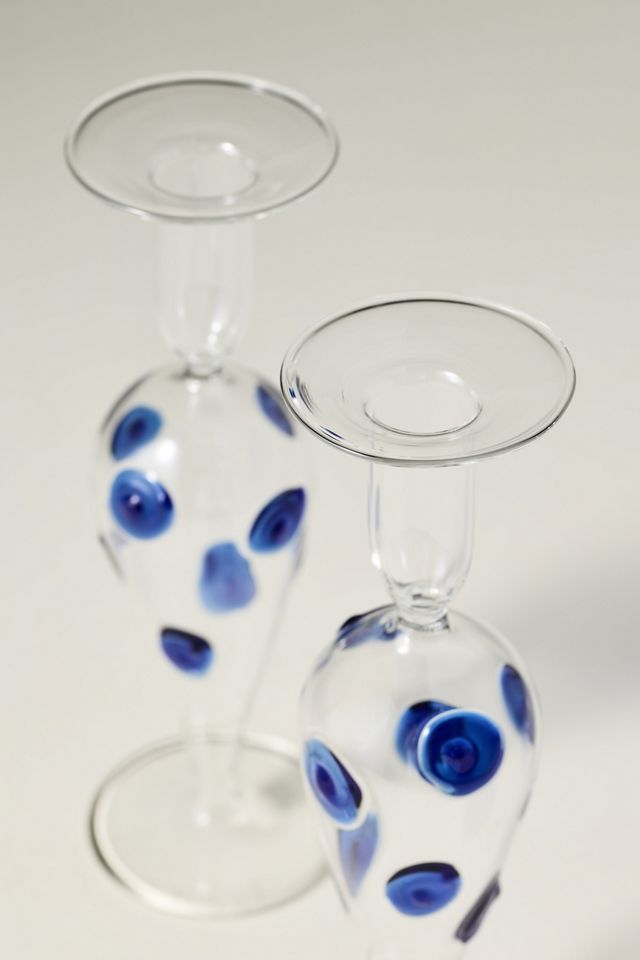 Vietri Italian Glass Dot Candleholder, Set of 2 #1