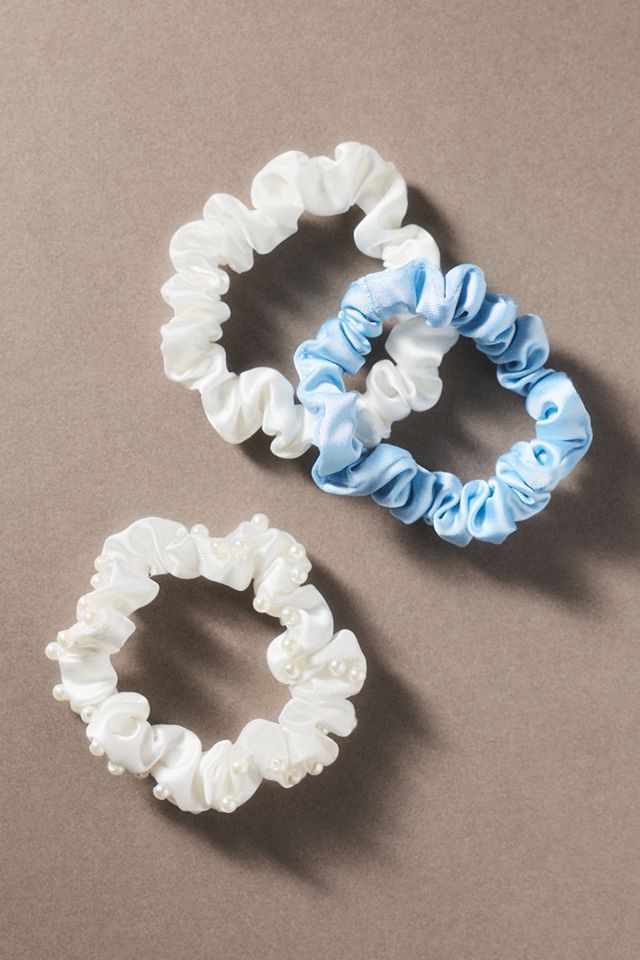 By Anthropologie Weddings To Have And To Hold Satin Hair Scrunchies, Set of 3 #1