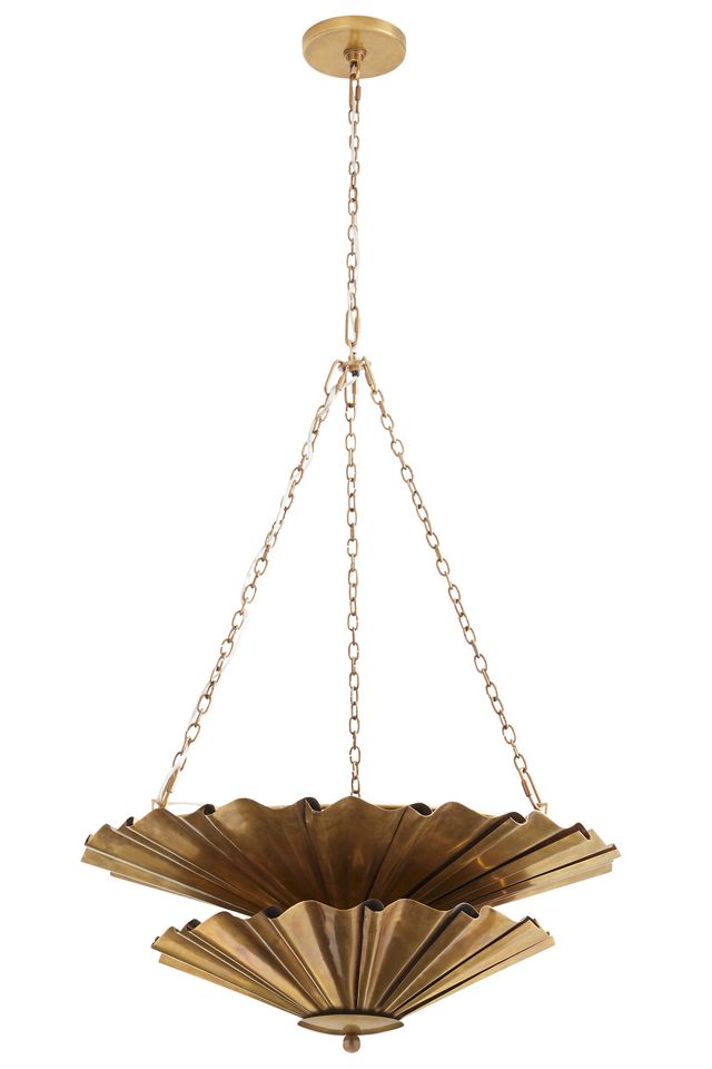 Katya Layered Ruffled Brass Sheet Chandelier #1