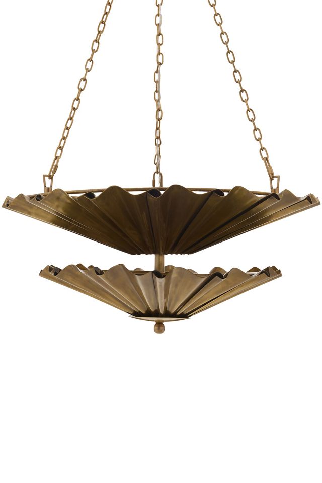 Katya Layered Ruffled Brass Sheet Chandelier #2