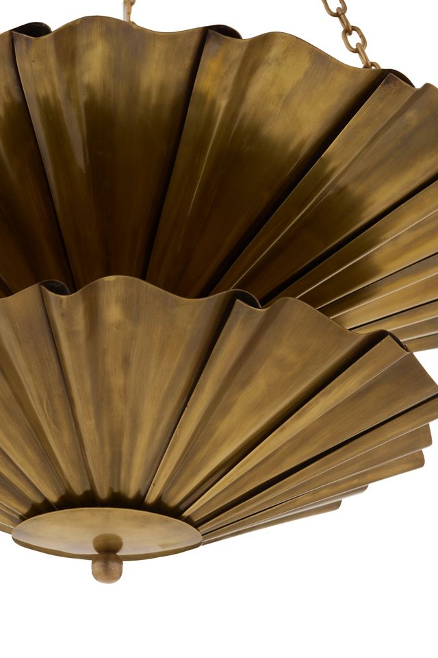 Katya Layered Ruffled Brass Sheet Chandelier #3