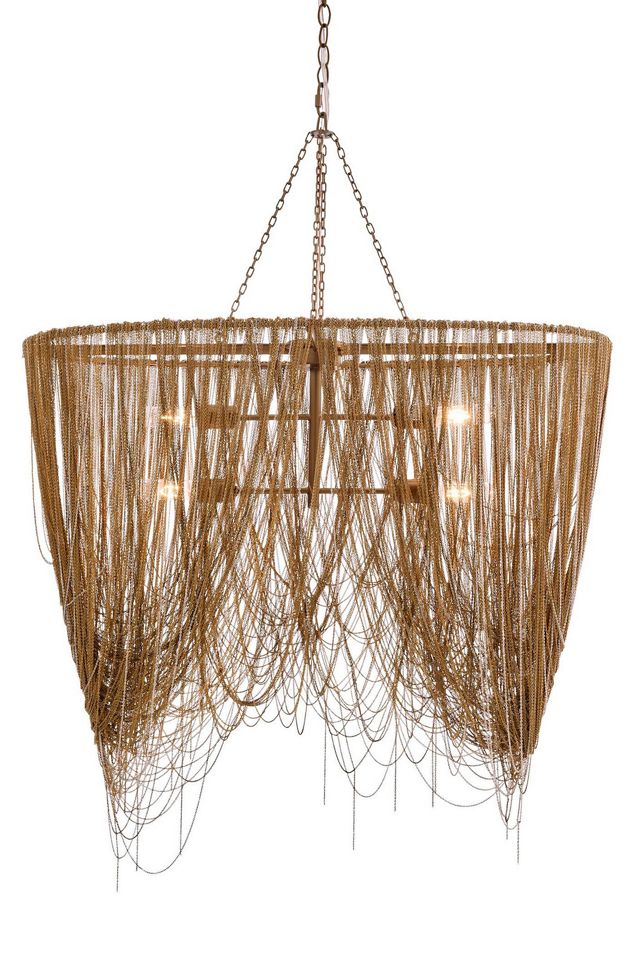 Layla Linear Cascaded Brass Chain Chandelier #2