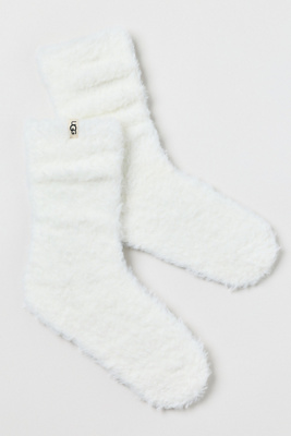 Ugg Teddi Cozy Crew Socks In Ivory