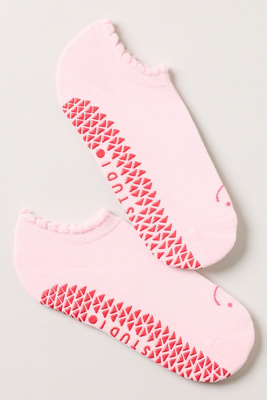 Pointe Studio Happy Grip Socks In Pink
