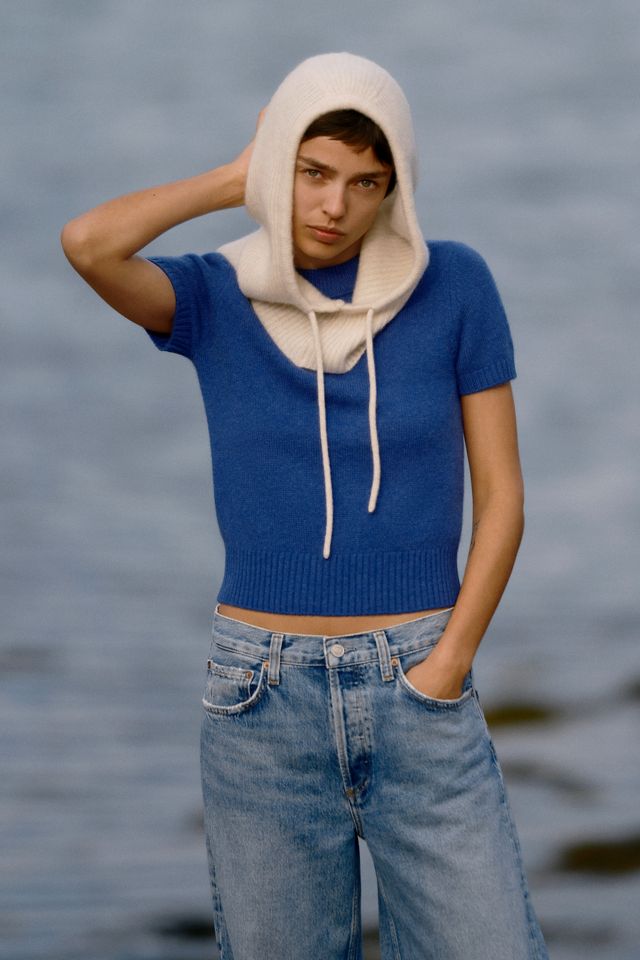 By Anthropologie 100% Cashmere Ribbed Hood #1