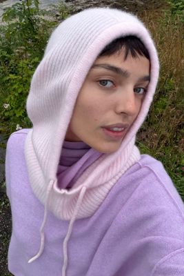 By Anthropologie 100% Cashmere Ribbed Hood
