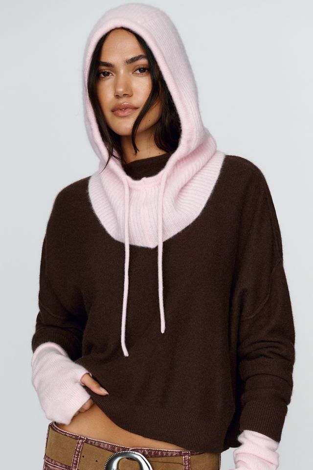 By Anthropologie 100% Cashmere Ribbed Hood #2