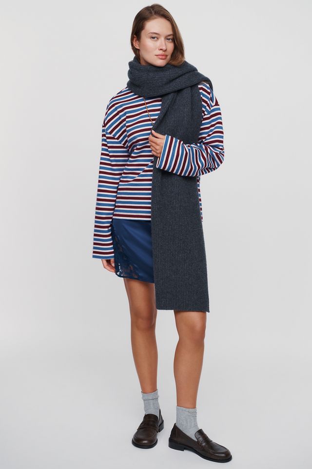 By Anthropologie 100% Cashmere Ribbed Scarf #1