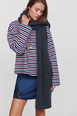 By Anthropologie 100% Cashmere Ribbed Scarf