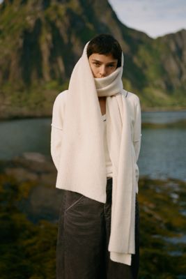 By Anthropologie 100% Cashmere Ribbed Scarf