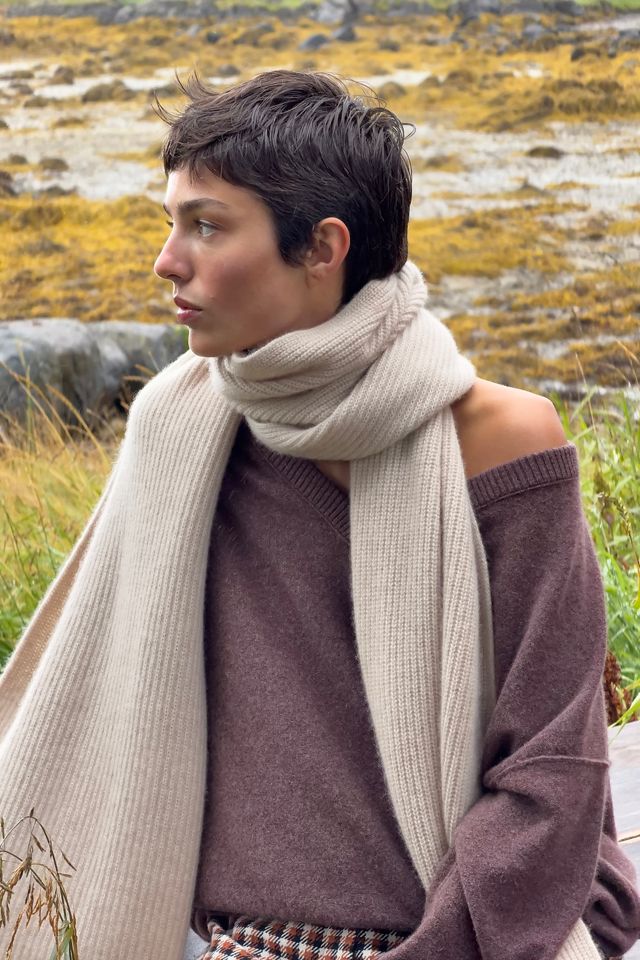 By Anthropologie 100% Cashmere Ribbed Scarf #2