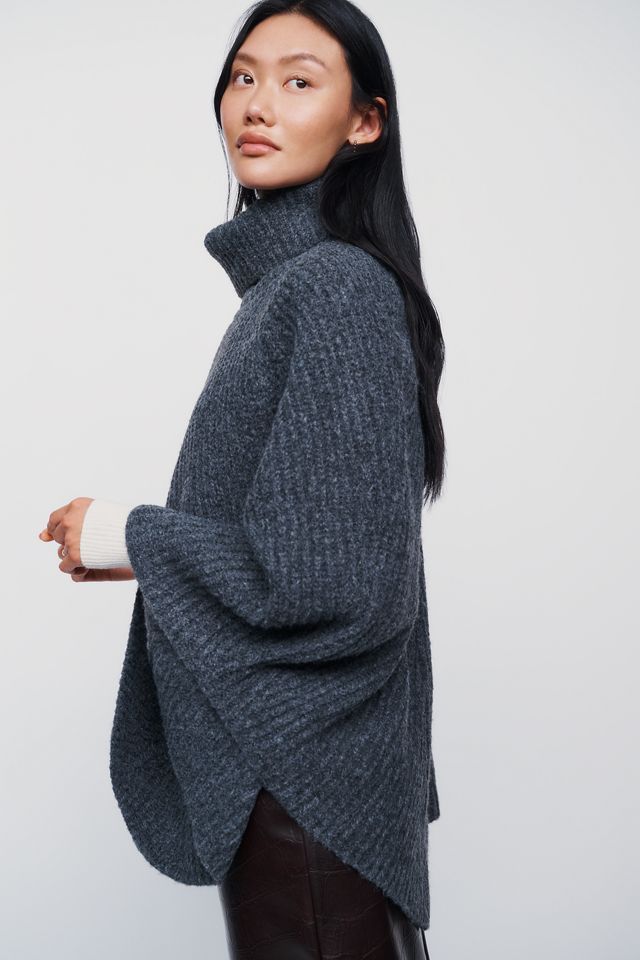 By Anthropologie 100% Cashmere Turtleneck Poncho #1